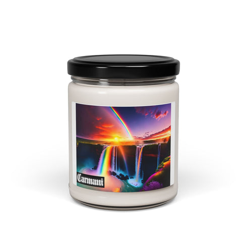 Tropical Forest Soy Candle — 9oz Scented Jar (jungle sunrise label)