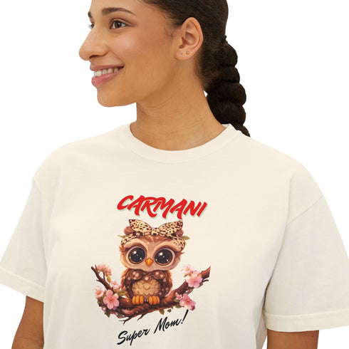 "CARMANI" Cute Owl Graphic Women's Top