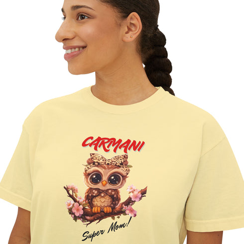 "CARMANI" Cute Owl Graphic Women's Top