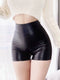 PU Leather High-Elastic Hip Casual Shorts women's.