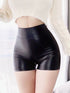 PU Leather High-Elastic Hip Casual Shorts women's.