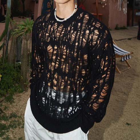 Long Sleeve Knitted T Shirt Mens Clothing 2025