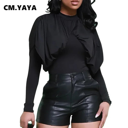 Faux Leather Short Trousers Pants women's.