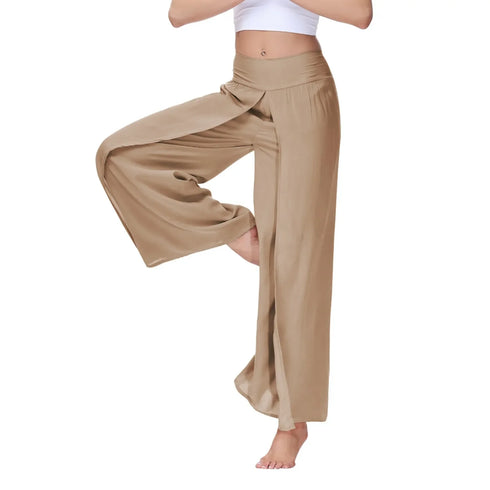 Women High Waisted Elastic Palazzo Pants.