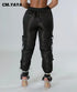 Women Pocket Side Straight Pants .