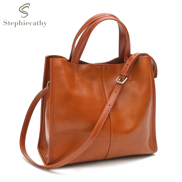 Women’s Leather Tote Shoulder Handbags for travel and more.