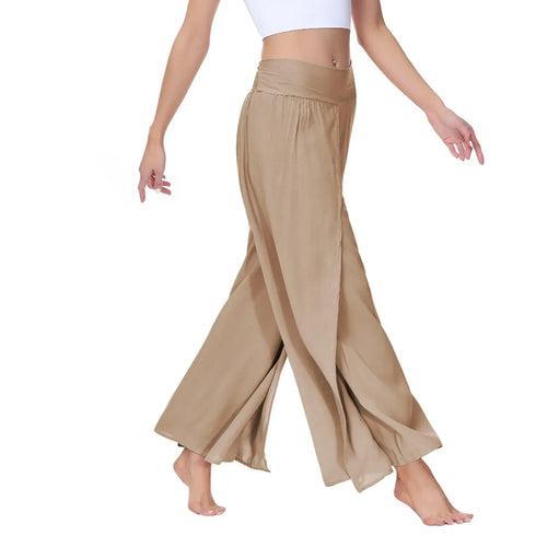 Women High Waisted Elastic Palazzo Pants.