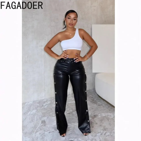Leather Straight Pants For Women 2025.