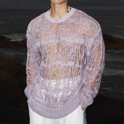 Long Sleeve Knitted T Shirt Mens Clothing 2025