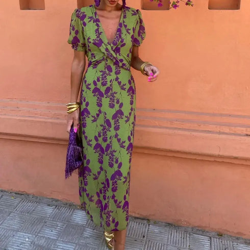 Women Dress V-neck Summer 2025.