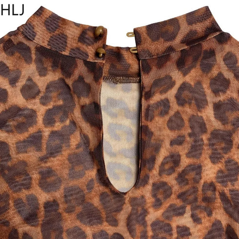 Women Sexy Leopard Long Dresses.