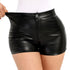 Sexy Stretch Faux Leather Shorts for Women