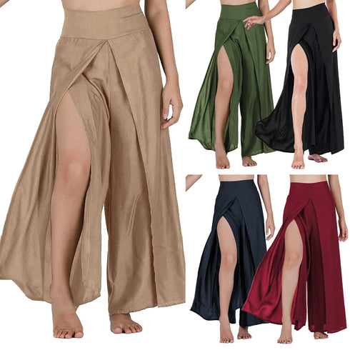Women High Waisted Elastic Palazzo Pants.