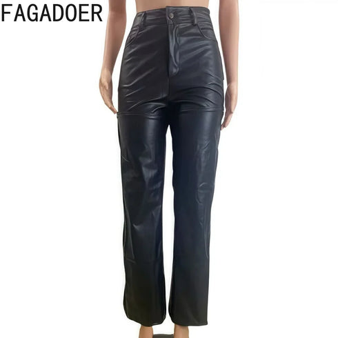 Leather Straight Pants For Women 2025.