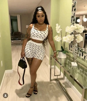 Women Sleeveless Crop Top and Shorts Suits 2025 Summer.